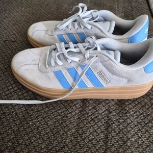 Adidas Women's Gray and Blue Sneakers